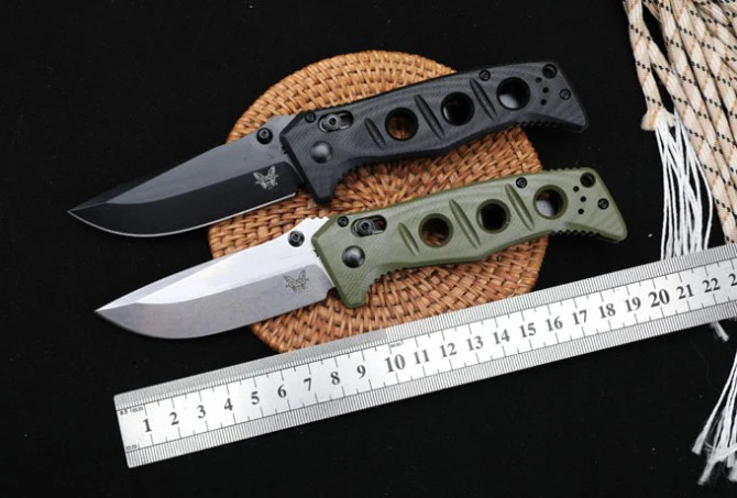 

Outdoor Tactical BENCHMADE 273 Folding Knife G10 Handle Camping Wilderness Survival Pocket Knives EDC Tool