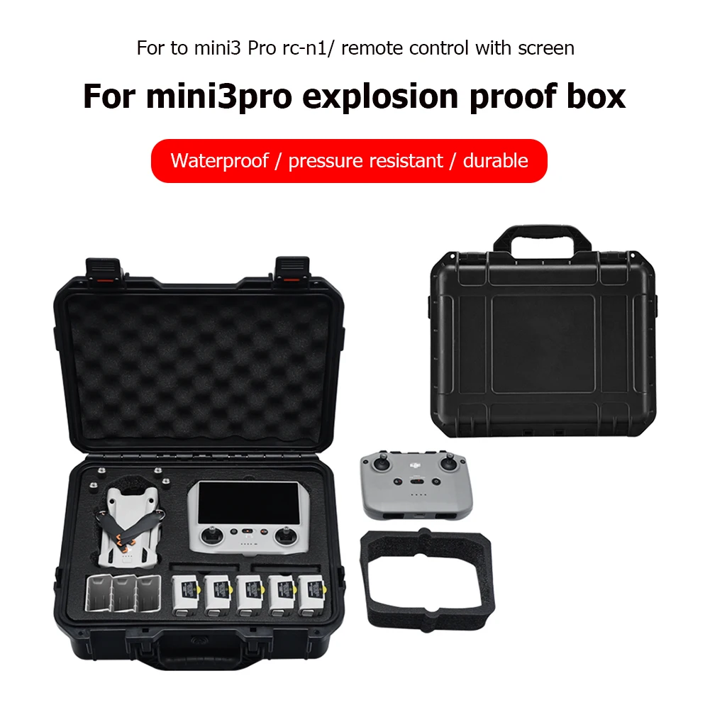 

Explosion Proof Carrying Case for DJI Mini 3 Pro RC-N1 Drone Body Remote Control with Screen Storage Box for Outdoor