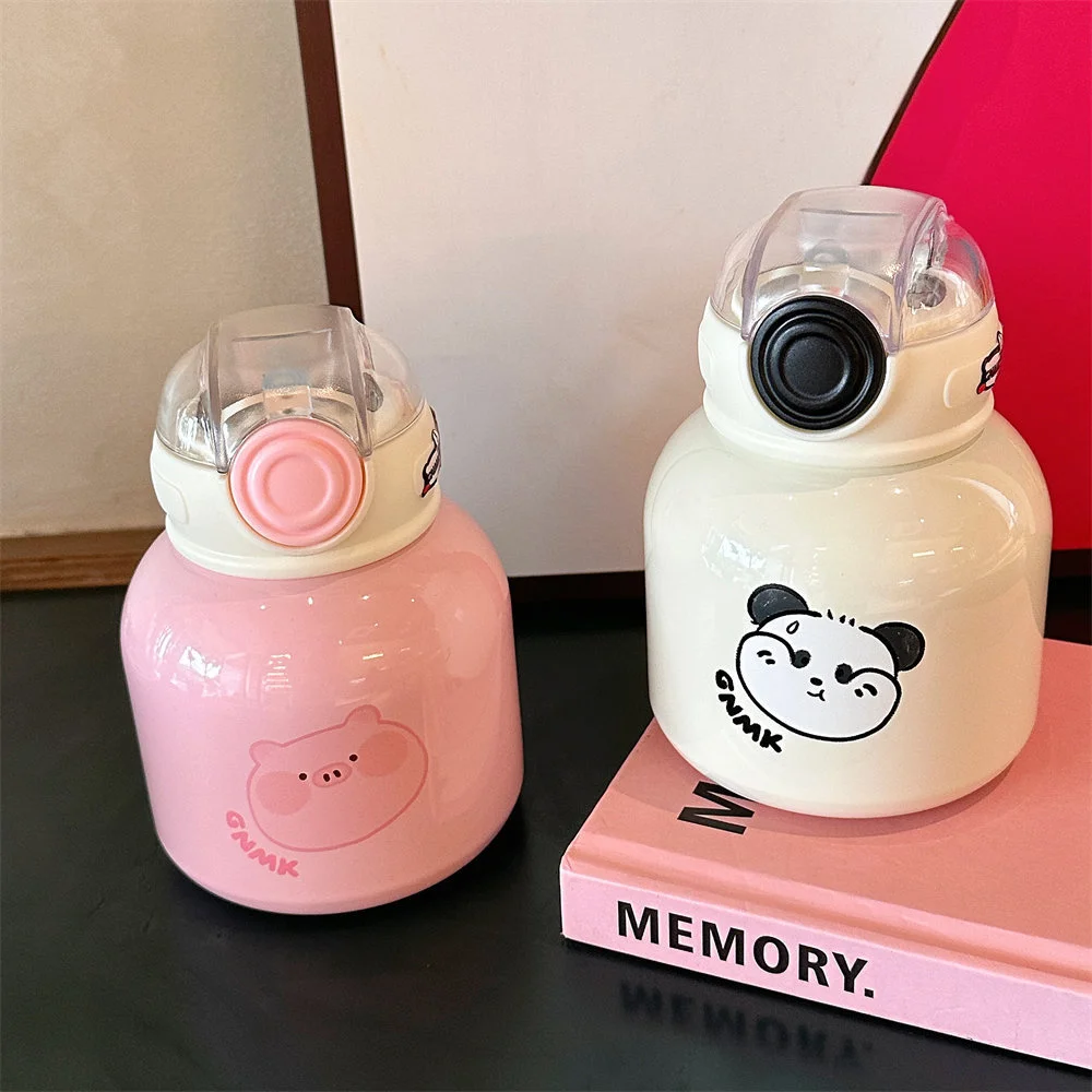 Thermos Cup 450ml High Score Keep Drinks Hot Stylish Design Durable Portable Cartoon Childrens Water Bottle 2023 New 290g Straw