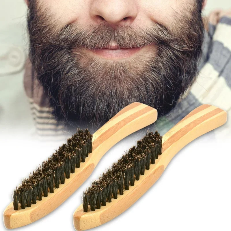 

Men Boar Bristle Hair Brush - Natural Wooden Wave Brush for Male, Styling Beard Hairbrush for Short,Long,Thick,Curly,Wavy Hair