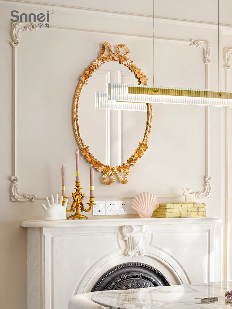 

Decorative Mirror Toilet Dressing Mirror Pendant Alloy Mirror Wall Hanger