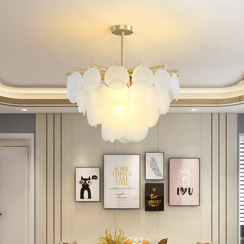 

TLL Living Room Chandelier Rear Bedroom Art Glass Dining-Room Lamp Light Luxury Elegant Hall Lamps