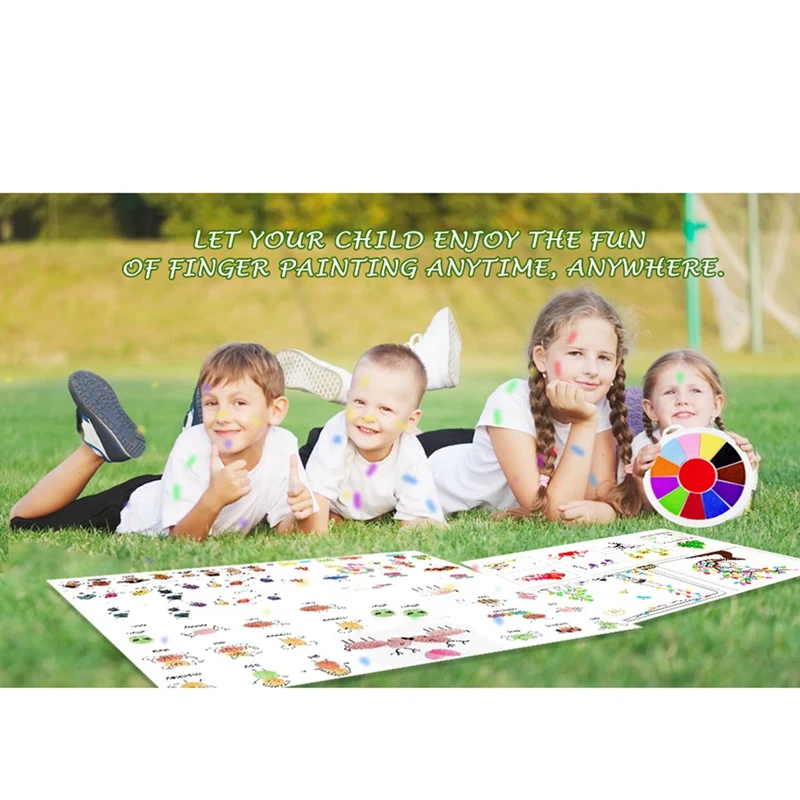 12 цветов крафт чернильный коврик акварельные краски моющиеся фотообои для детей
