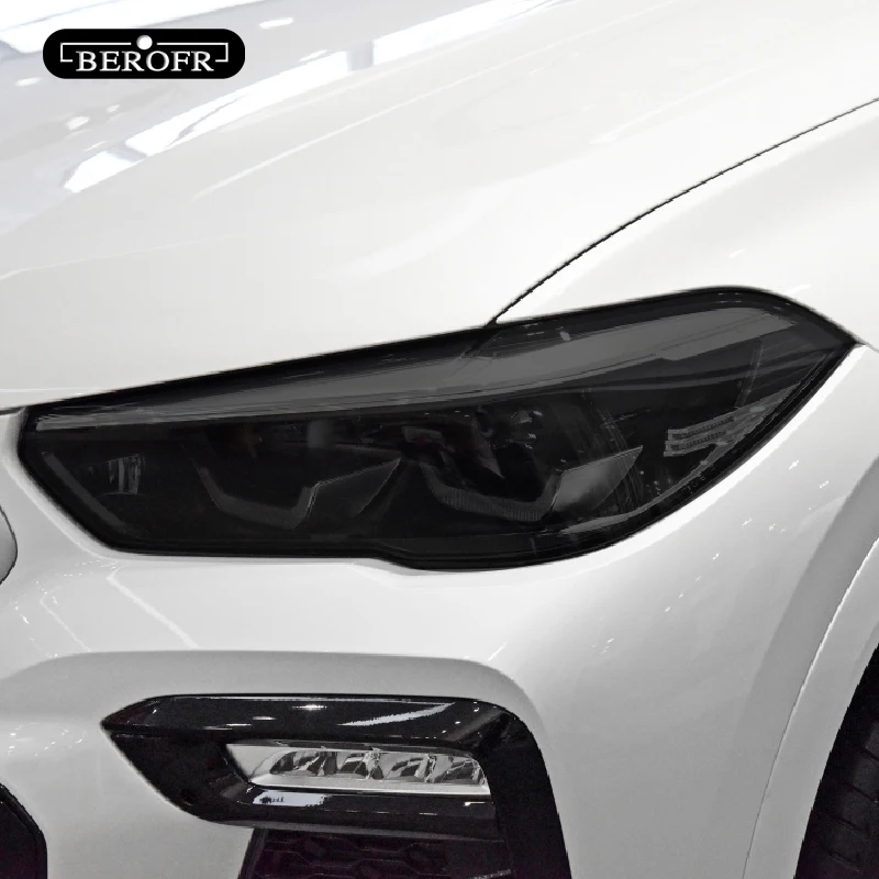 For BMW X6 G06 2020 Car 2 Pcs Headlight Tint Smoke Black Protective Film Vinyl Protection Transparent TPU Sticker Accessories For BMW X6 G06 2020 Car 2 Pcs Headlight Tint Smoke Black Protective Film Vinyl Protection Transparent TPU Sticker Accessories