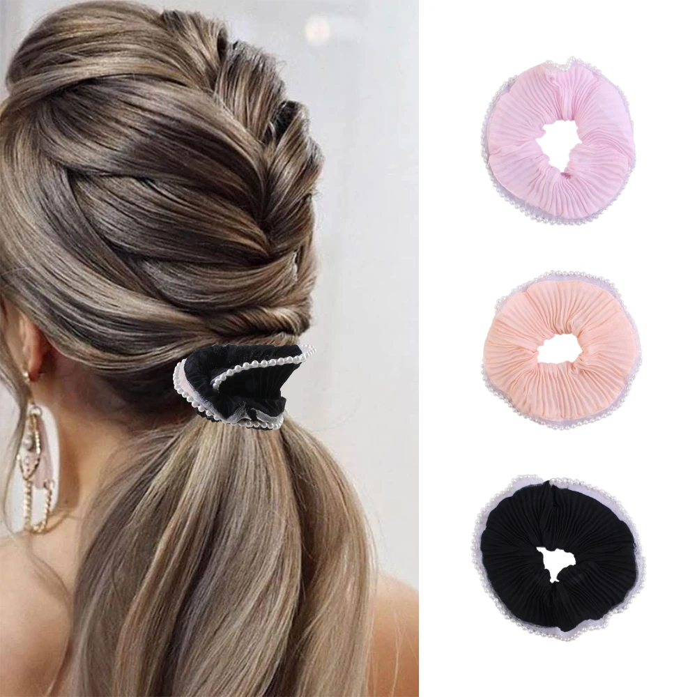 1 шт. маленькая Очаровательная кружевная лента для волос с жемчугом в Корейском