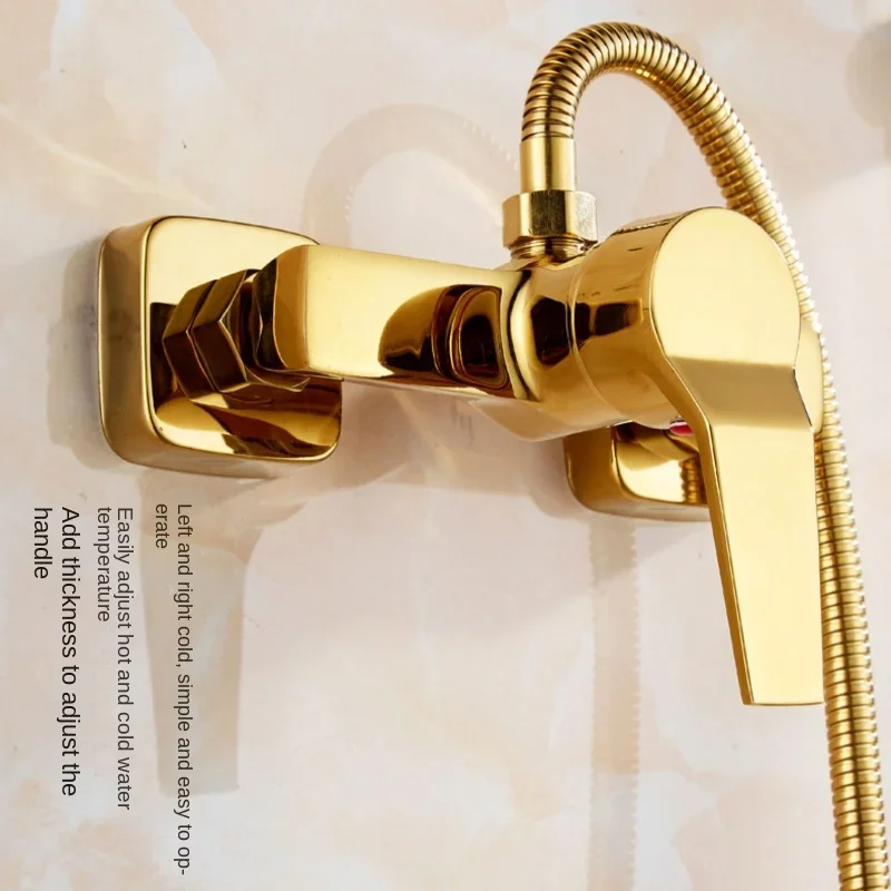 Матовый Золотой смеситель для ванной комнаты ванны с ручным современным черным