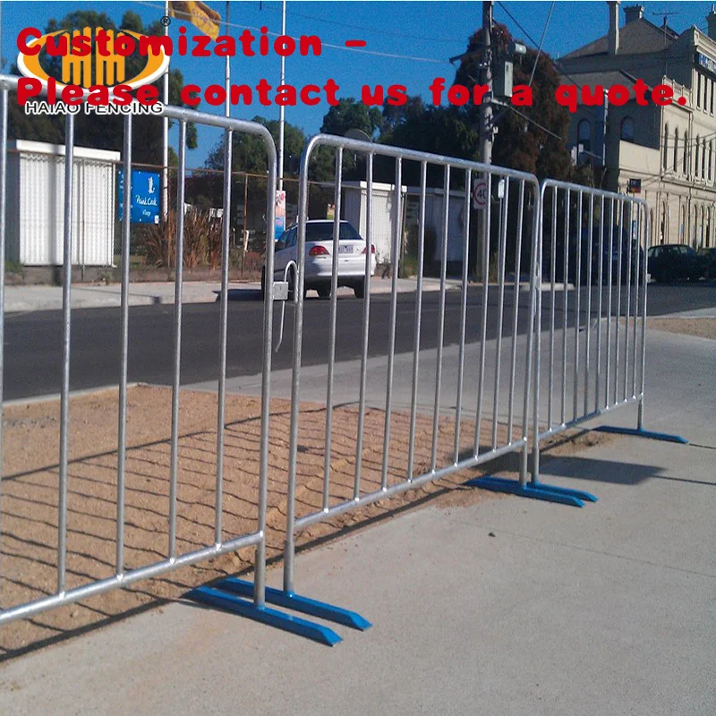 Фото Custom.HAIAO Оцинкованная сталь Защитный барьер с плоской ногой Элегантный дизайн Французский дорожный барьер Баррикада с контролем толпы №1