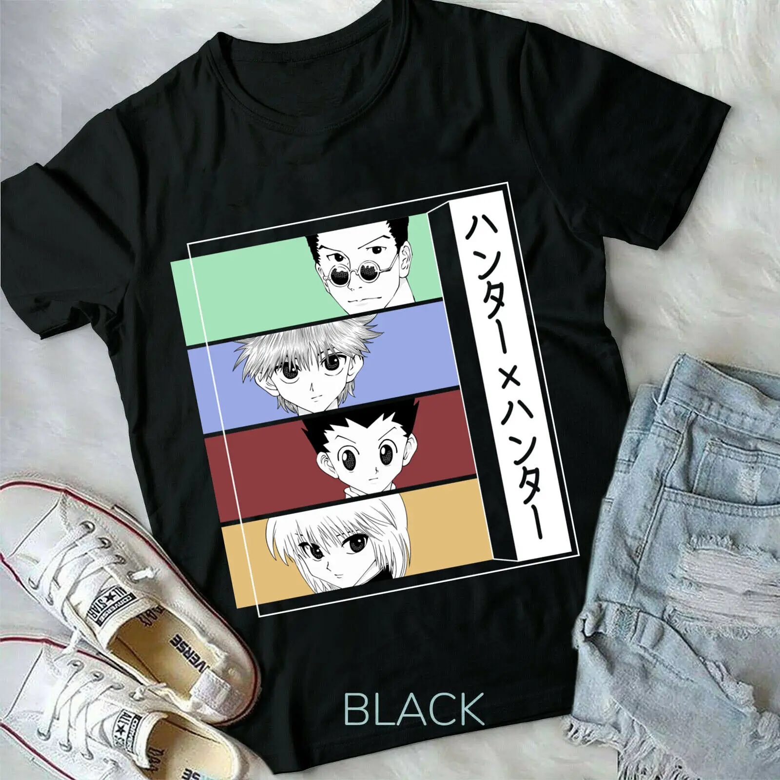 

Рубашка Hunter X Hunter Gon Killua Хлопковая мужская с круглым вырезом и коротким рукавом