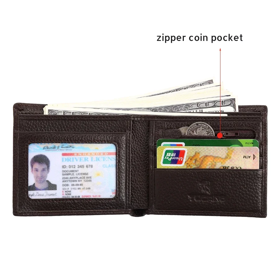 Мужской кошелек TUCANO из натуральной кожи короткий тонкий мужской двойного