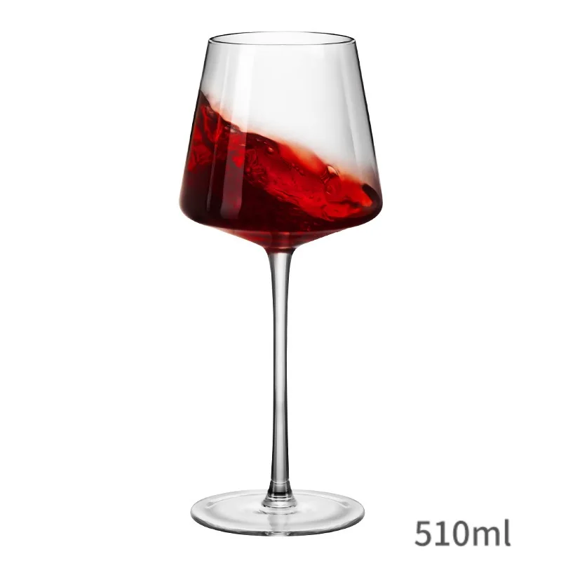 Хрустальный бокал для вина ручной работы красного стеклянный с искусством