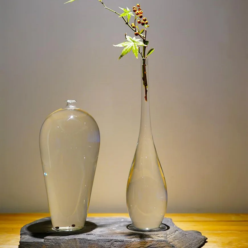 

Japanese Style Glass Vase Home Hydroponic Plant Glass Bottle Living Room Decor Dried Flower Decoration Transparent Flower Vase