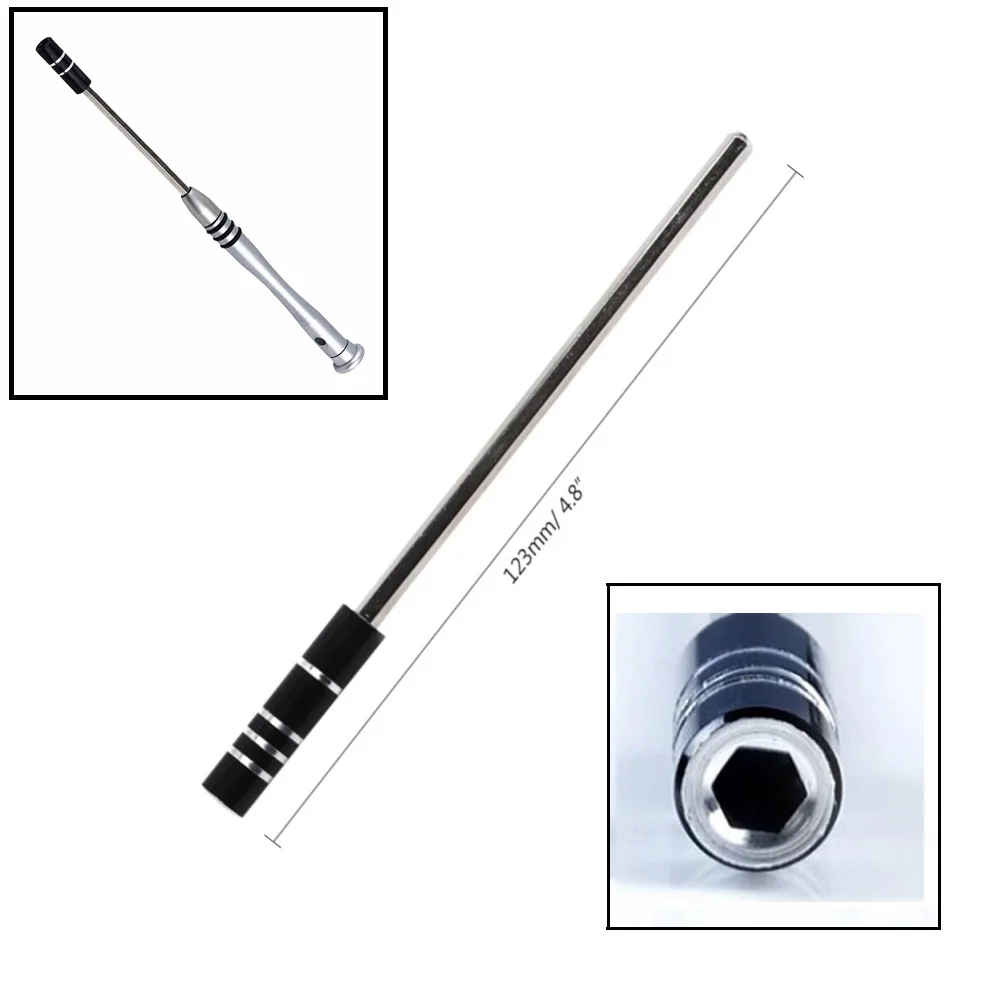 

123mm Magnetic Metal Shaft Extension Bar Hex Socket Adapter Screwdriver Bit Holder For 4mm 1/8\" Hex Bit Going Deep Place