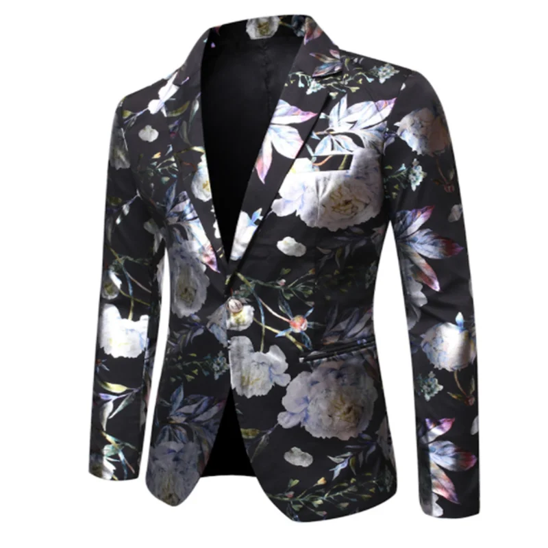 

Роскошный мужской однобортный пиджак для свадьбы и бала, приталенный тренд, красивый мужской пиджак, деловая Повседневная модная мужская о...