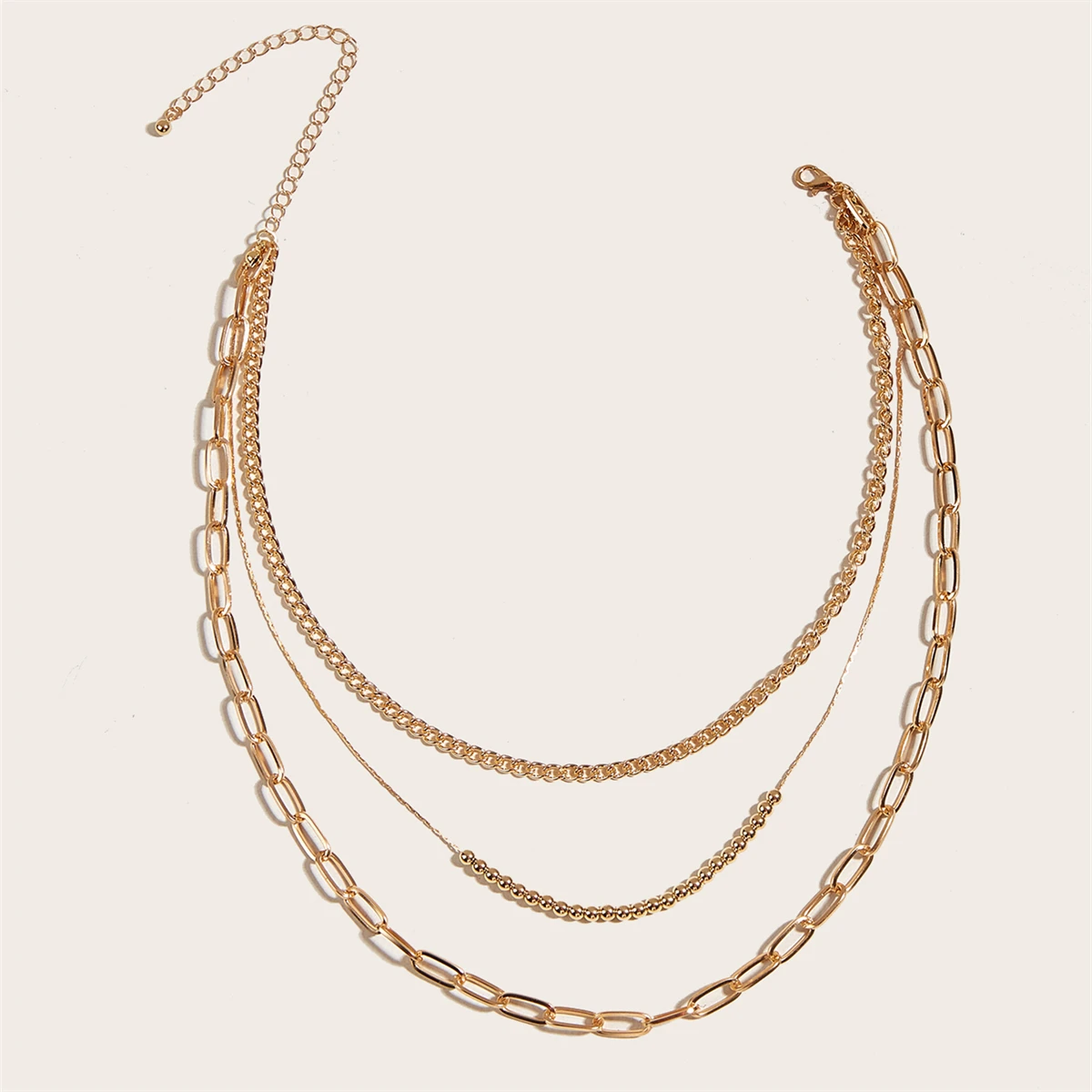 Three-layer Chain Necklace  Necklace Women  Stainless Steel Gold Necklace Fashion Jewelry collares para mujer collares
