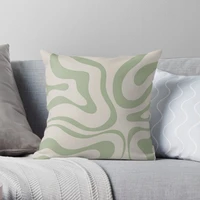 pillowslip liquid swirl abstract pattern in beige and sage green 100 cotton decor pillow case home cushion cover 4545cm