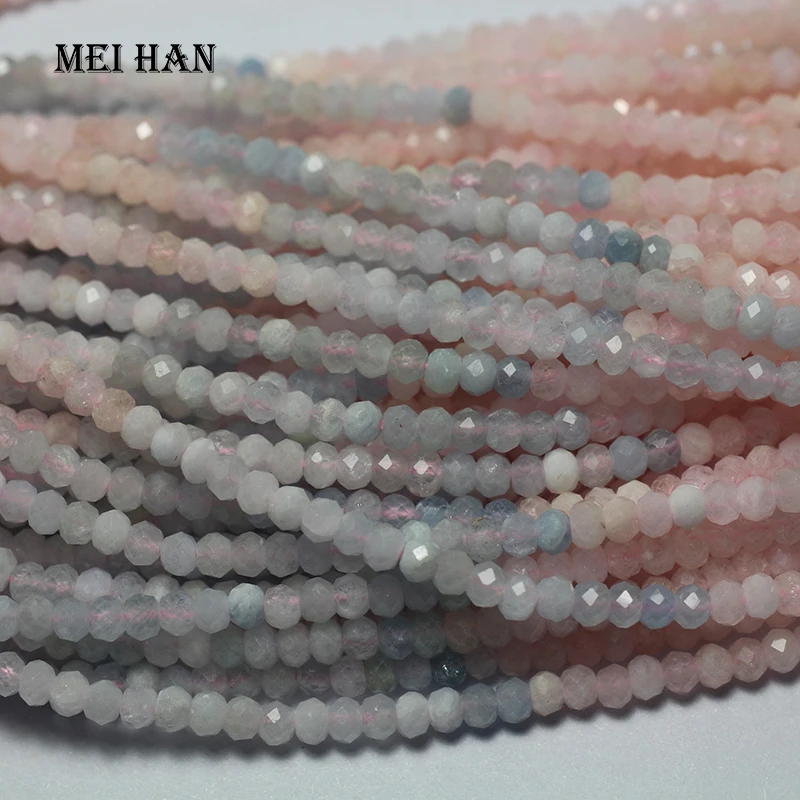 

Meihan Бесплатная доставка (2 str./комплект) натуральные 2*3 мм Берил красочные граненые Рондель свободные камни бусины дизайнерские