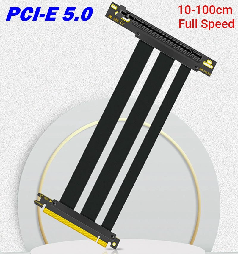 

Суперскоростная графическая карта Gen5/4 PCI Express 5,0 16x, гибкий кабель, переходная карта PCI-E X16, Удлинительный шнур для тестирования графического процессора GTX RTX RX