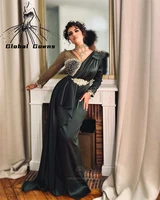 elegant v neck evening dress for black girls beaded birthday party dresses crystal prom gown mermaid robe de soiree