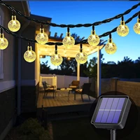 solar string lights outdoor crystal globe lights with 8 lighting modes solar powered patio lights for garden yard porch wedding