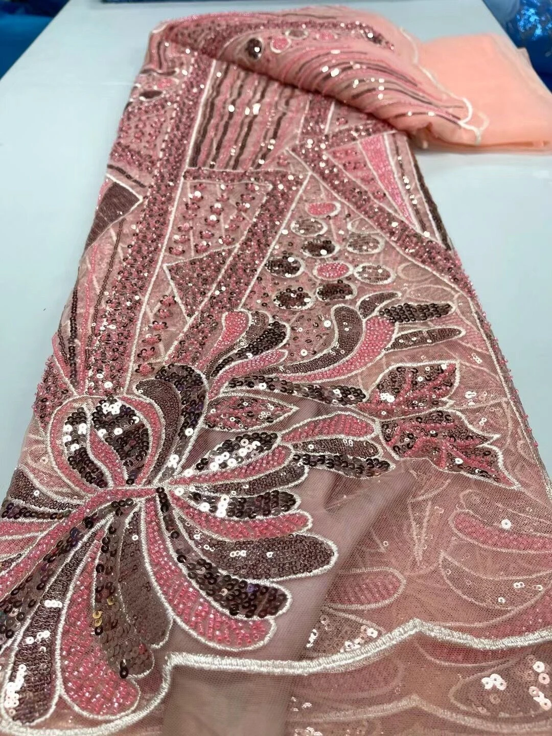 

Нигерийские Ткани 2023 высококачественные африканские кружевные вечерние платья с вышивкой и блестками для шитья одежды Женская Сетчатая Ткань 5 ярдов