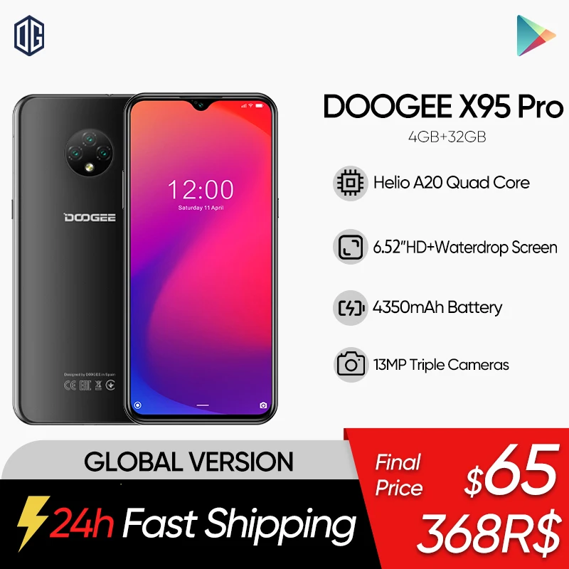 Смартфон DOOGEE X95 Pro 4 + 32 ГБ Android 10 4350 мАч 6 52 дюйма