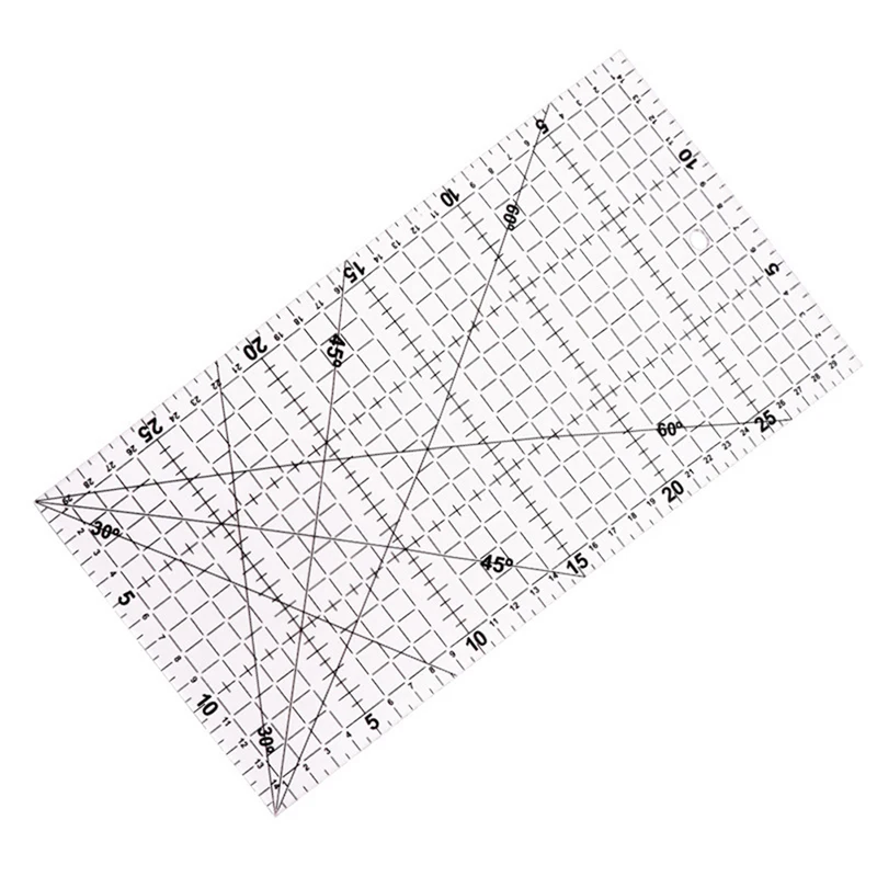 

Лоскутная Линейка 30*15 см, инструменты для квилтинга, высококачественный акриловый материал, прозрачный цвет, школьные принадлежности