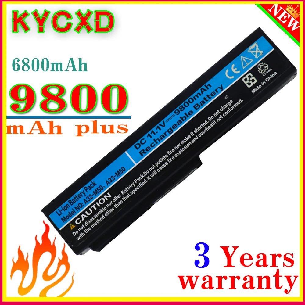 KYCXD 9800mAh Аккумулятор для ноутбука Asus N53S N53J N53JQ A32-N61 N43 N61JQ N61 N61J N61Jq N61V N61Vg N61Ja N61JV N53 |