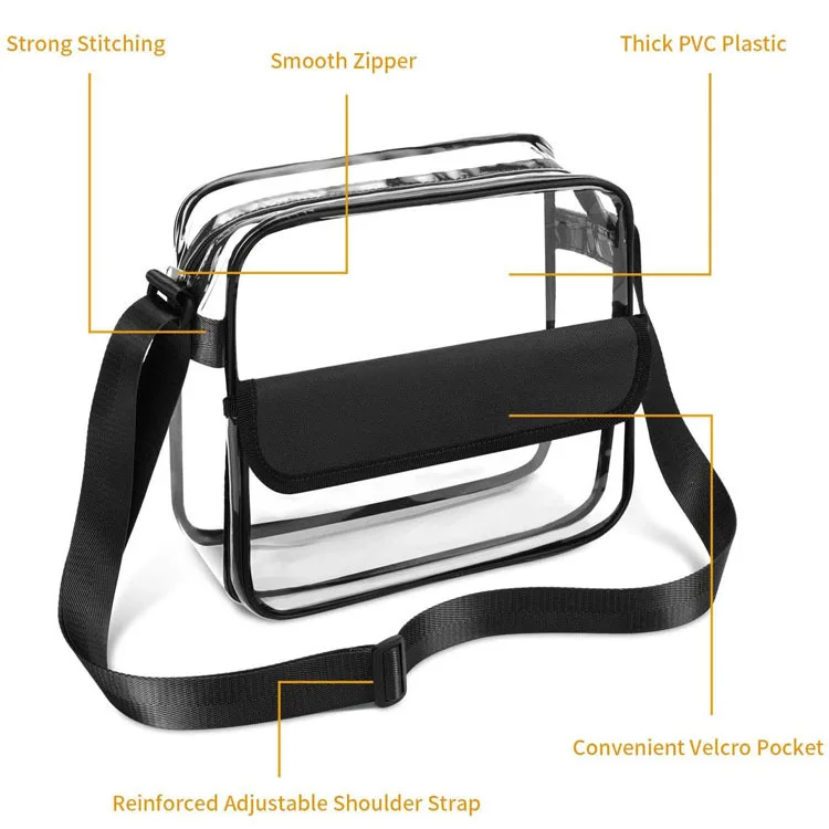 PVC Clear Crossbody Bag for Women & Men Sling Bag Shoulder Crossbody Storage Bag Travel Beach Bag Large Capacity Sports Bag