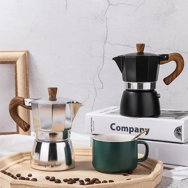 

150ML/300ML Moka Pot Italian Espresso Coffee Maker Household Hand Brewed Coffee Kettle European Aluminum Drip Coffee Bottle Tool