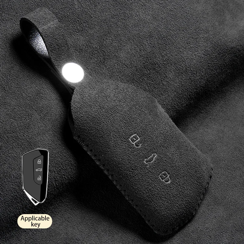 

Чехол для ключа из алькантары для VW Volkswagen ID 3 ID 4 ID 6 Golf 8 MK8 Cupra Skoda Octavia A8 SEAT Leon MK4 Formentor Tarraco