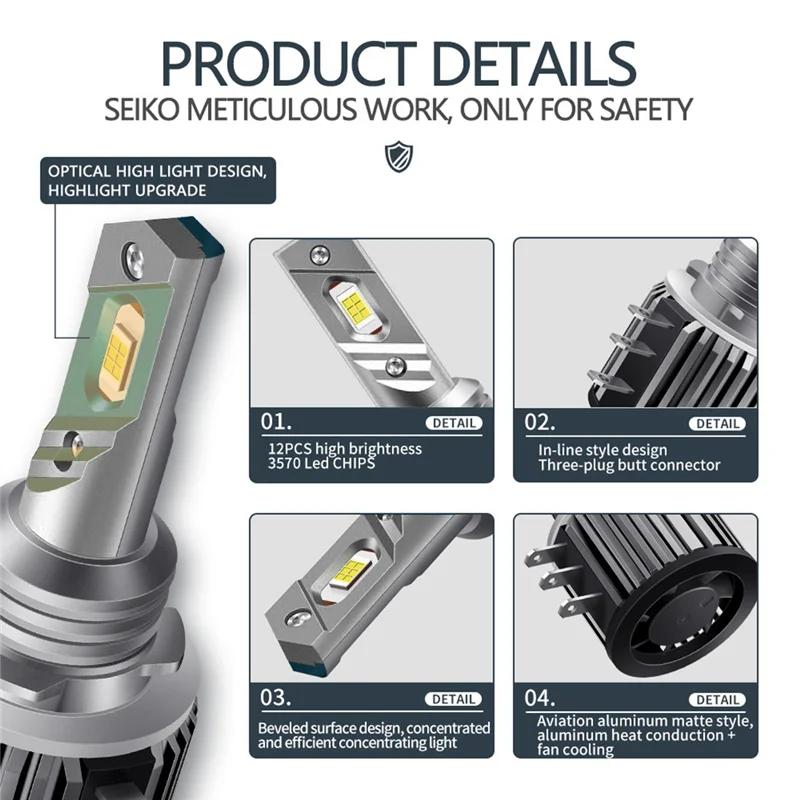 H15 светодиодные дневные ходовые огни автомобильные фары 20000LM 80 Вт для BMW-/Mercedes
