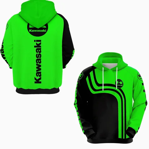 Kawasaki Motorcycle Racing Team 2025 мужская толстовка с капюшоном