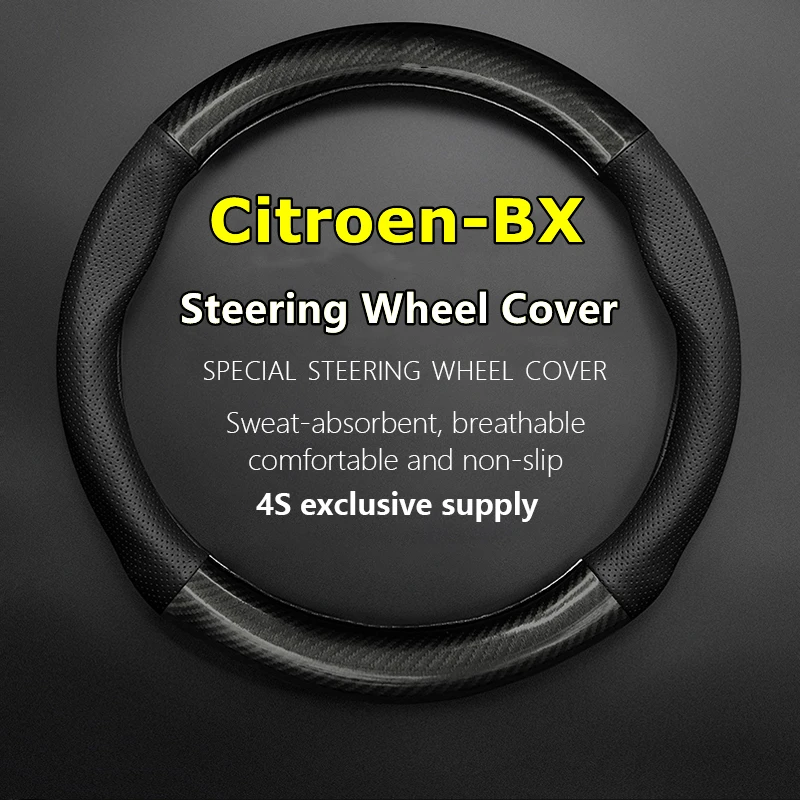 

No Smell Thin For Citroen BX Steering Wheel Cover Genuine Leather Carbon Fiber Fit BX19 GTi 1991