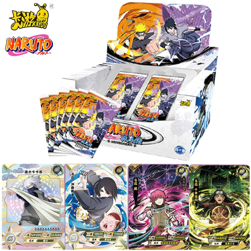 Bandai-caja de cartas raras de Narutoes para niños, Sasuke de Anime genuino, Uzumaki, Uchiha, juego, hobby, coleccionables, regalos, Juguetes