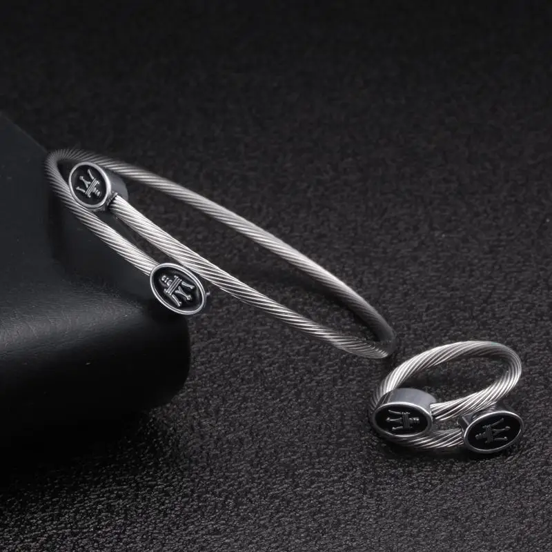 Браслет с цепочкой из нержавеющей стали для мужчин и женщин