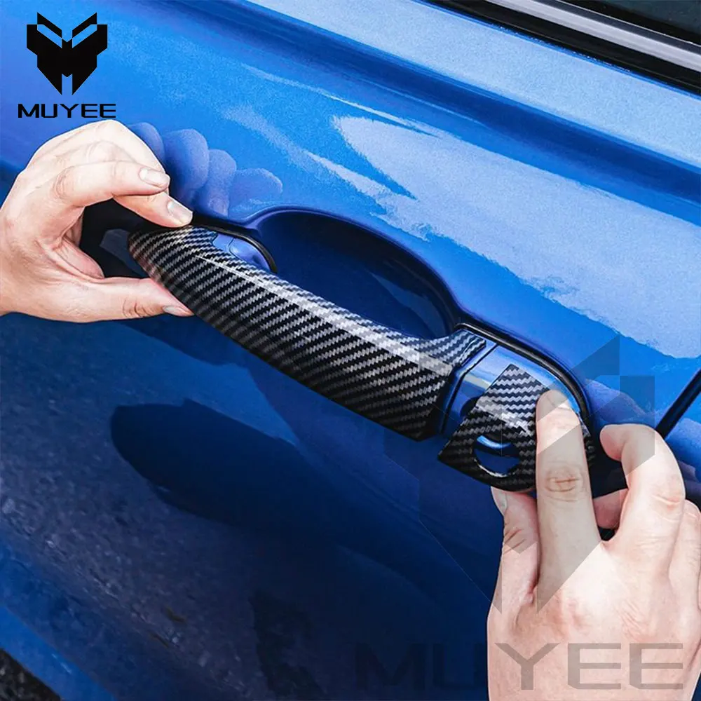 Фото Комплект из 4 накладок на дверные ручки из карбона для BMW F30 F34 E84 E70 E71 F25 F26, глянцевые черные накладки на ручки дверей, внешние автомобильные аксессуары №1