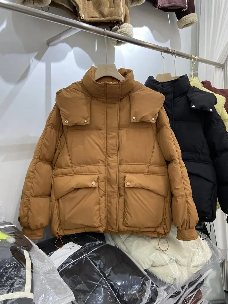 Корейская серия пуховик с капюшоном женское утолщенное теплое пуховое пальто