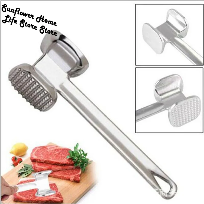 

1Pcs Steak Hammer Aluminum Alloy Kitchen Gadgets Multifunction Meat Hammer Two Sides Loose Tenderizers Portable Steak Pork Tools