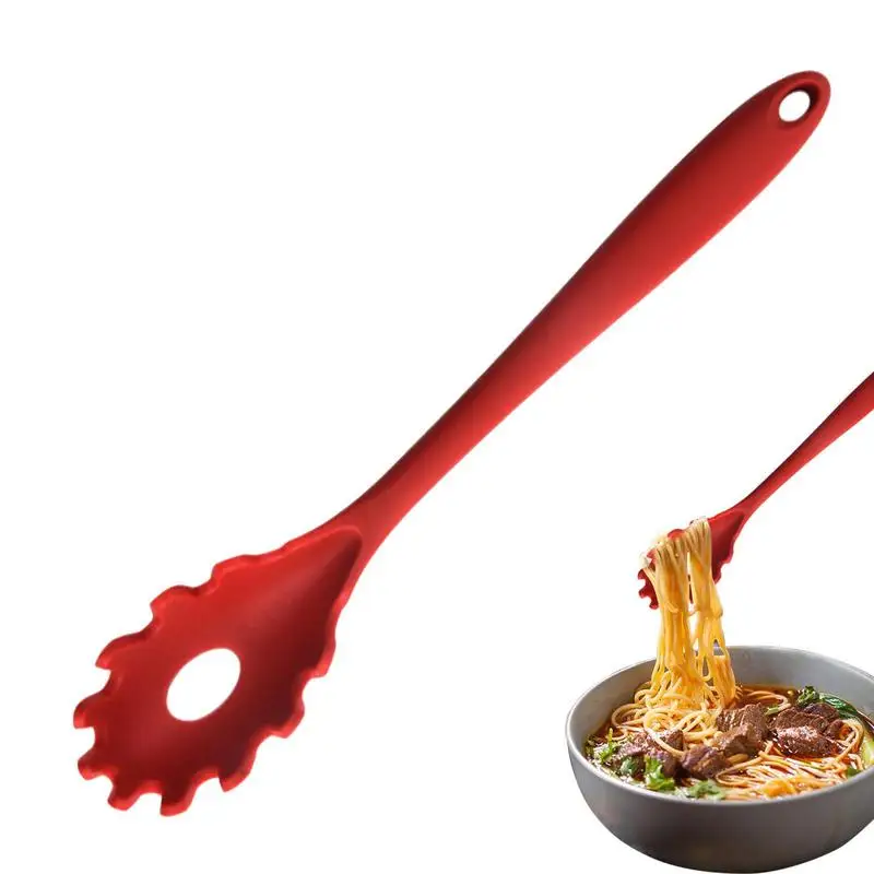 Silicone Spaghetti Pasta Noodle Spatula Cooking Utensils Baking Spoon With Holes Kitchenware Fork Gadjet Kitchen Accessories