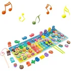 Обучающие деревянные игрушки Монтессори для детей, занятая доска Монтессори, математическое фортепиано для рыбалки, интерактивные игрушки для малышей 1 2 3 4