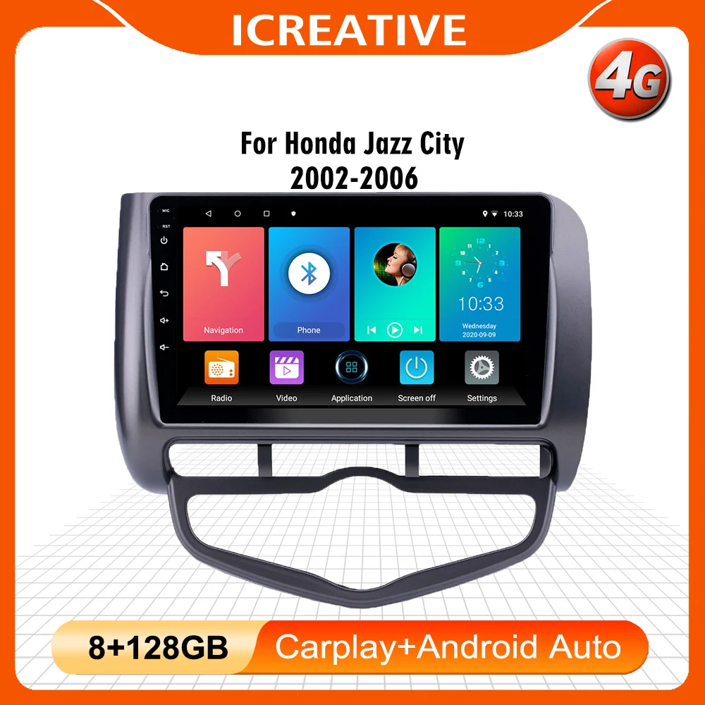 

For Honda Jazz City 2006 4G Carplay 2 Din Android Car Radio Car Multimedia GPS Navigation WIFI FM Head Unit Player