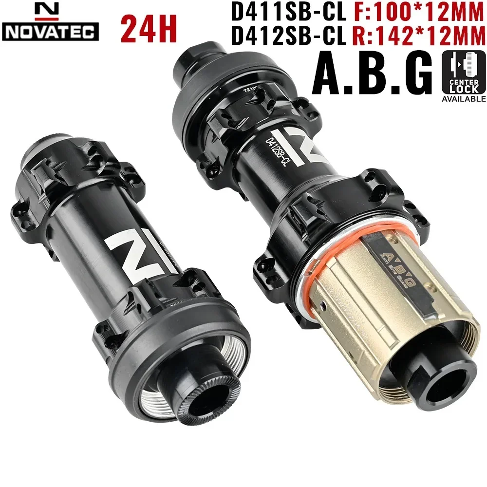 Фото Велосипедные втулки Novatec D411SB-CL D412SB-CL для шоссейных велосипедов, Center Lock, дисковые тормоза, 24H, сквозные оси Alex 100x12, 142x12 мм, для Shimano 8/9/10/11 скоростей №1
