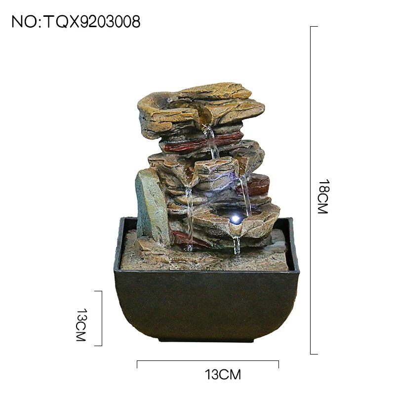 Настольный фонтан со светодиодной подсветкой - 3-ступенчатый водопад в стиле