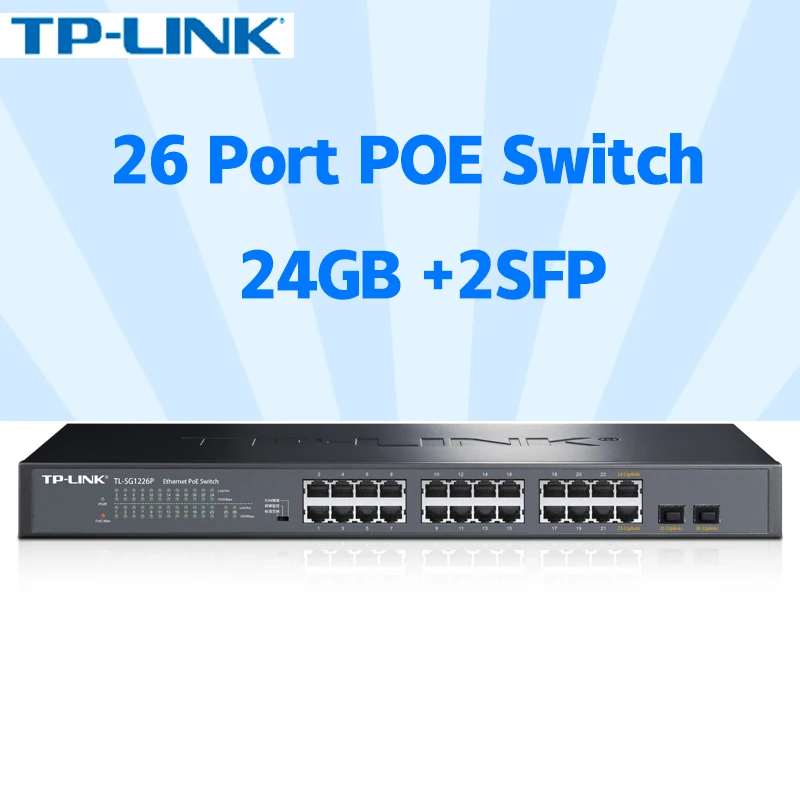 

TP-LINK TL-SG1226P 24-port full-gigabit PoE switch VLAN wireless AP monitoring 48V power supply