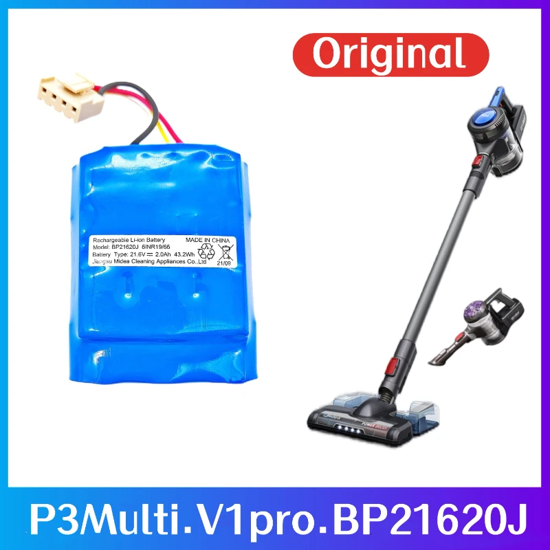

100% Оригинальная батарея 2000 мАч 21,6 в для пылесоса Midea P3Multi V1pro BP21620J