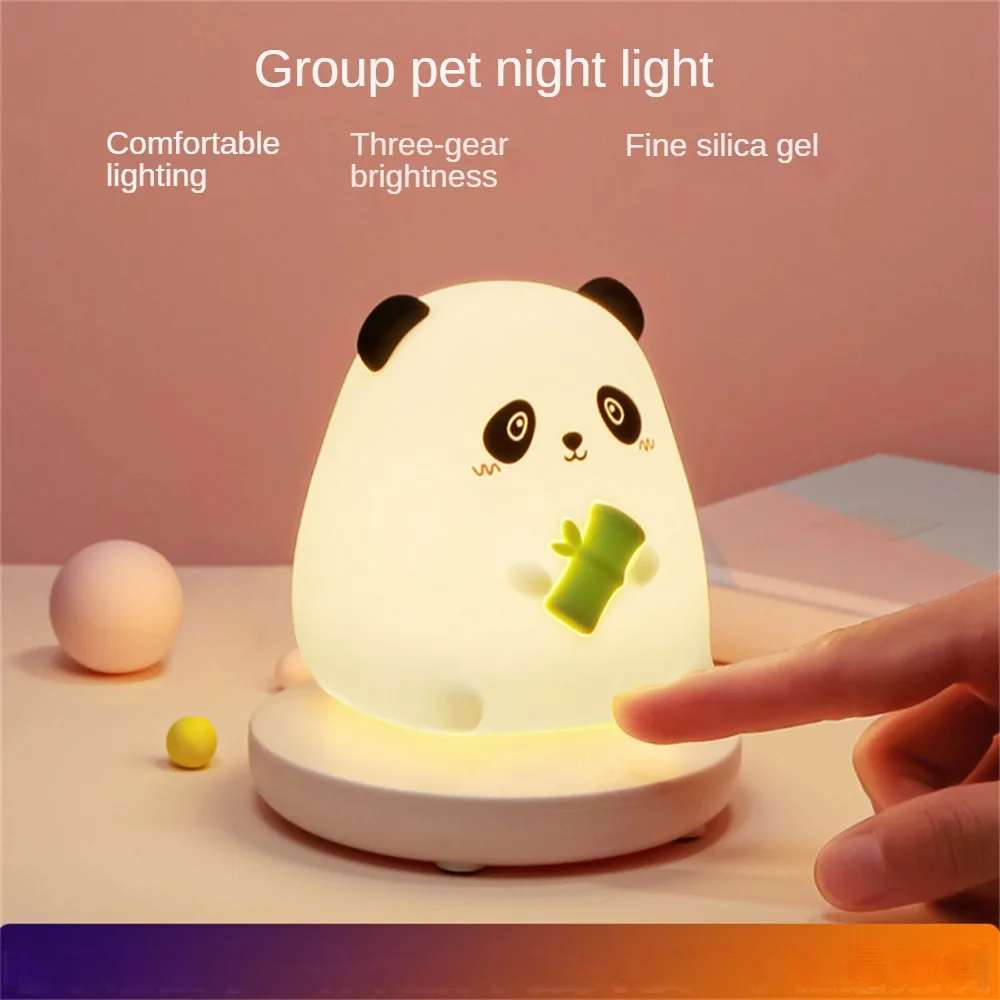 

Bedside Night Light Portable Usb Charging Eye Protection Touch Sensor Dimmable For Kids Baby Nursery Holiday Gift Silicone