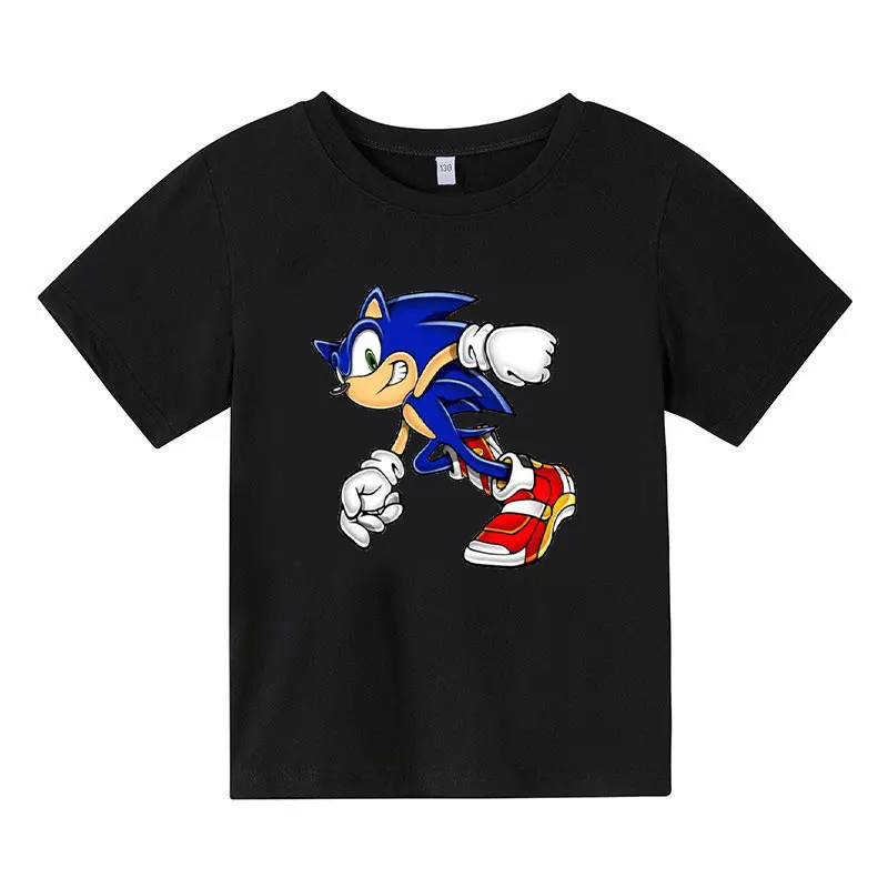 

Fashion Anime Kids Supersonic Clothes T-Shirts Children Cartoons Kawaii Tops Tees Boys Girls Outfits Super Sonic Tee Shirts 4-14