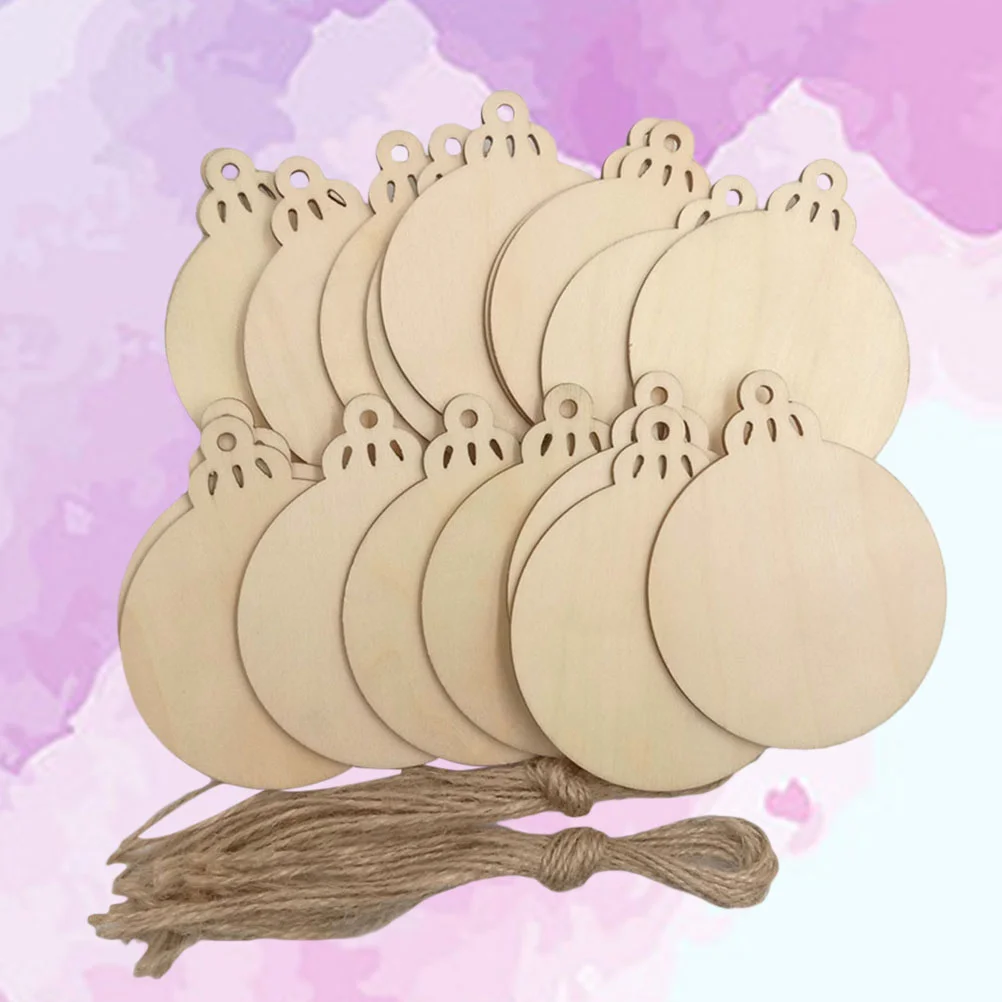 

20 Pcs/Pack Wood Hanging Pendant Durable Log Slices Wood Crafts Decorative Pendants for Home Decoration Party