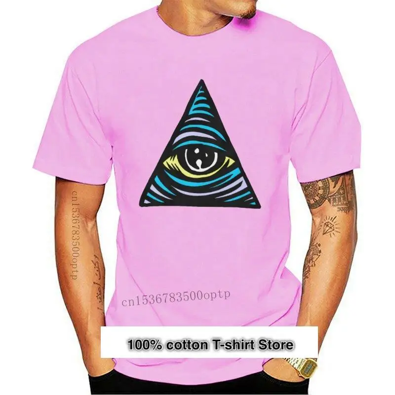 

Camiseta de algodón para hombre y mujer, camisa de manga corta con estampado de ojo de iluminati, 2021