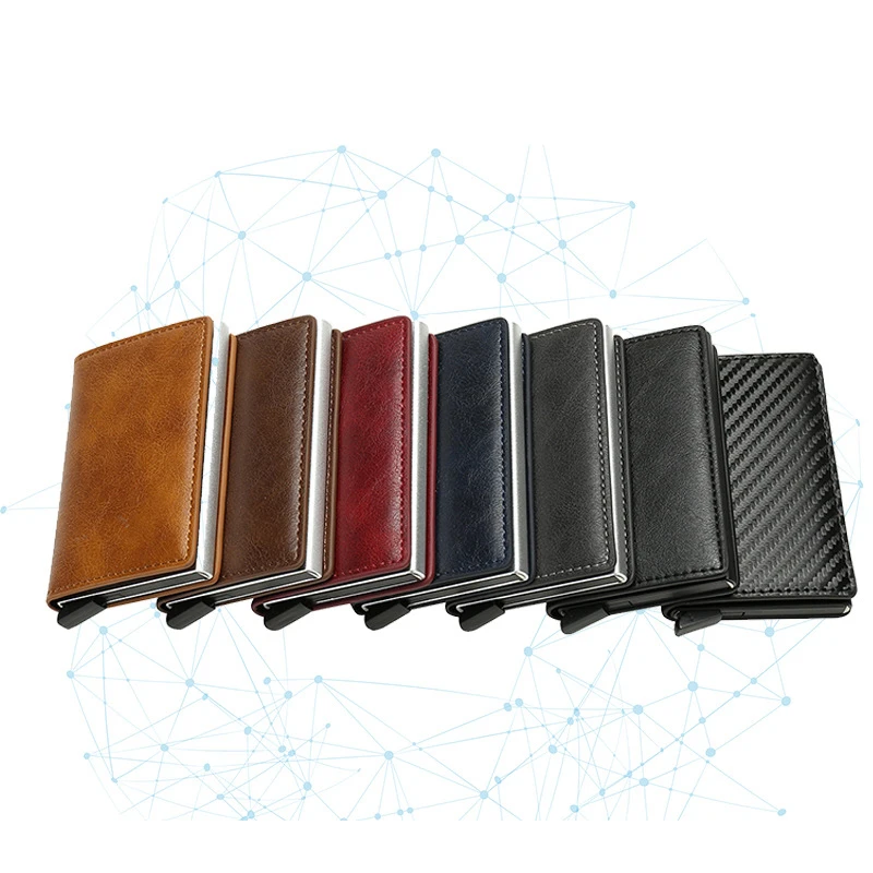 Unisex ID Credit Bank Card Holder Luxury Brand Men Anti Rfid Blocking Protected Magic Leather Slim Mini Small Money Wallets Case
